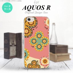 【SH03J】【スマホケース/スマホカバー】【アクオス R】SH03J スマホケース AQUOS R SH-03J カバー アクオス R エスニック花柄 ピンク×ベージュ nk-sh03j-1582【メール便送料無料】