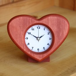 Heart Table Clock Number 幅17cm ハート 置き時計 置時計 卓上 カントリー雑貨 カントリー家具 パイン家具 北欧 木製 天然木 木目 インテリア おしゃれ かわいい シンプル ナチュラル 新築 リフォーム 引越し 入学 祝い 日本製 国産