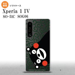 SO-51C SOG06 XPERIA 1 IV Xperia 1 IV スマホケース 背面ケースソフトケース くまモン 唐草 白 緑 メンズ レディース nk-xp14-tpkm30