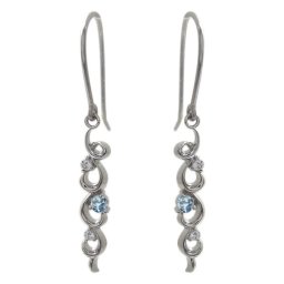 アクアマリンサンタマリア ピアス プラチナ アラベスク 唐草　フックピアス