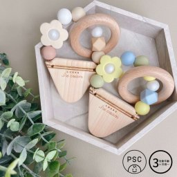 LABRO アイスクリーム ティーサー お花 歯がため フラワー 木製 木のおもちゃ ファーストトイ 日本製 ラブロ おしゃぶり・歯固め 木のおもちゃ ギフト プレゼント 出産祝い