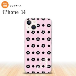 iPhone14 iPhone14 スマホケース 背面ケースソフトケース 花柄 ドット ピンク +アルファベット 2022年 9月発売 nk-i14-tp343i