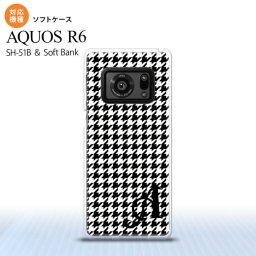 SH-51B AQUOS R6 AQUOS R6 スマホケース ソフトケース 千鳥 格子 小 黒 白 +アルファベット メンズ レディース nk-r6-tp913i