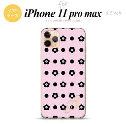 iPhone11ProMax iPhone11pro max スマホケース ソフトケース 花柄 ドット ピンク +アルファベット メンズ レディース nk-i11pm-tp343i