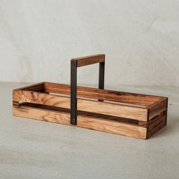 ツールボックス AZ-08[小物入れ 木製 オシャレ かわいい 卓上 小物収納 収納 小物 収納ボックス カトラリー カトラリーケース おしゃれ ナチュラル シンプル 持ち手 持ち手付き ウッド チーク チーク材 アイアン 小物収納ケース 小物収納ボックス] 即納
