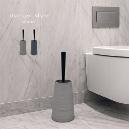 ダスパースタイル スモーク 抗菌 トイレブラシ[トイレ掃除ブラシ トイレ 便器 掃除 ブラシ 便器ブラシ トイレ掃除 おしゃれ 木目調 ケース付き トイレ掃除用品 トイレ掃除用具 掃除用品 日本製 国産] 即納