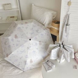 折りたたみ傘 自動開閉 手動 五つ折り 晴雨兼用 軽量 UVカット コンパクト ウサギ うさぎ かわいい