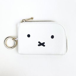 ミッフィー miffy リール付きスマートキーポーチ ホワイト キーケース 定期入れ 通勤通学
