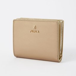 フルラ FURLA WP00307 BX0347 二つ折り財布 カメリア Sサイズ レディース 財布 ミニ財布 レザー 本革 小銭入れ シンプル コンパクトウォレット ロゴ 折りたたみ ギフト CAMELIA S COMPACT WALLET プレゼント お祝い 記念 ゴールド