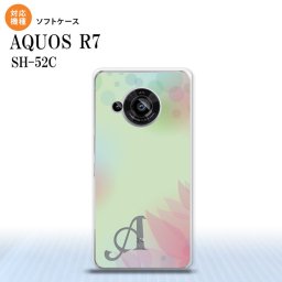 SH-52C AQUOS R7 スマホケース 背面ケースソフトケース ぼかし 花柄 緑 +アルファベット 2022年 7月発売 nk-r7-tp1591i