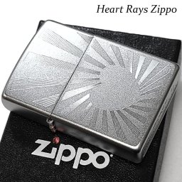 ZIPPO ライター ハート 光線デザイン シンプル ジッポ クローム おしゃれ シルバー Heart Rays 可愛い 銀 メンズ レディース プレゼント ギフト