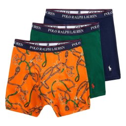 ポロラルフローレン：CLASSIC FIT COTTON ボクサーブリーフ 3PK (ダーリングブライドル/ニューフォレスト/クルーズネイビー)[ボクサーパンツ/ 男性下着/ メンズインナー/人気ブランド/おすすめギフト/誕生日プレゼント/メンズファッション]