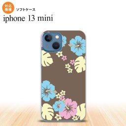 iPhone13mini iPhone13 mini ケース ソフトケース ハイビスカス C 茶 iPhone ミニ 5.4インチ  おしゃれ かわいい メンズ レディース キッズ デザインたくさん nk-i13m-tp452