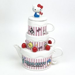 サンリオ  50th ANNIVERSARY ハローキティ ケーキ型ティーセット 食器 コップ Sanrio