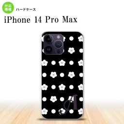 iPhone14 ProMax iPhone14 Pro Max スマホケース 背面ケース ハードケース 花柄 ドット 黒 +アルファベット 2022年 9月発売 nk-i14pm-341i