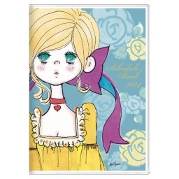 水森亜土 2024年手帳（A6） 月間ダイアリー スケジュール帳 ブルー  亜土ちゃん《10月はじまり》