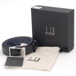 dunhill　ダンヒル　ベルト　DU24R4T19AA　ブラック　ネイビー　リバーシブル　グレインレザー　イタリア製