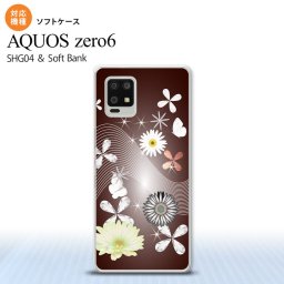 SHG04 SHG04 ZERO6 AQUOS zero6 スマホケース ソフトケース 花柄 ミックス B 茶 メンズ レディース nk-zero6-tp276