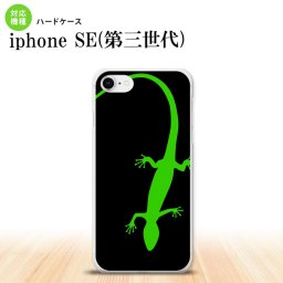 iPhoneSE 3 iPhoneSE 3 スマホケース ハードケース トカゲ 黒 緑 メンズ レディース nk-ise3-779