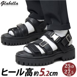 グラベラ サンダル glabella 通販 GLBT-262 スポーツサンダル 厚底サンダル メンズ ストラップサンダル オフィスサンダル コンフォートサンダル PLATFORM SOLE SANDALS プラットフォームソール スポサン フェイクレザー 合成皮革 合皮 ブランド おしゃれ