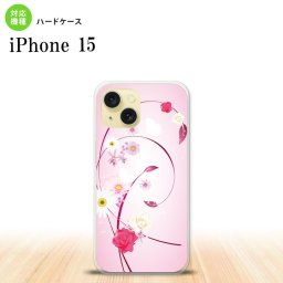 iPhone15 iPhone15 スマホケース 背面ケース ハードケース 花柄 ミックス A ピンク 2023年 9月発売 nk-i15-273
