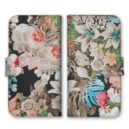 ＼全機種対応／ スマホケース 手帳型 スマホカバー 手帳タイプ スマートフォン ケース カバー 花 ボタニカル シック カラフル おしゃれ 人気 かっこいい カードホルダー付き カード収納 合皮 合成レザー
