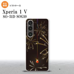 Xperia 1V Xperia 1V スマホケース 背面ケースソフトケース 花火 線香花火 黒 2023年 6月発売 nk-xp15-tp321