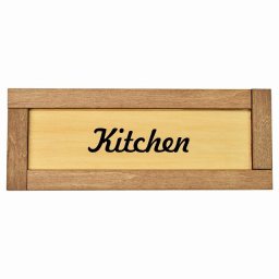 キッチン Kitchen 木枠付き 木製プレート Cタイプ サインプレート ドアプレート 長方形 おしゃれ かっこいい かわいい シンプル ナチュラル ブラウン トイレ 貼付タイプ 北欧風 レストラン 個人用 自宅 インテリア コーデ 商業施設 企業用 カフェ