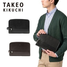 TAKEO KIKUCHI タケオキクチ タケオ キクチ ボルトン レザーメンズポーチ 24cm 702231