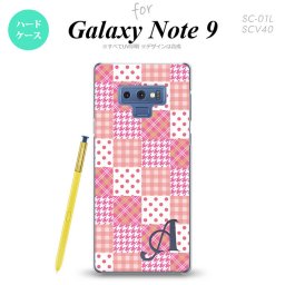 Galaxy Note 9 ギャラクシー ノート9 SC-01L SCV40 スマホケース カバー ハードケース パッチワーク風 ピンク イニシャル 対応 nk-note9-1061i[スマホ,スマホケース,スマホカバー,ケース,カバー,ジャケット]