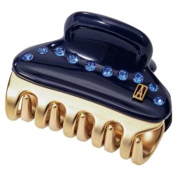 アレクサンドル ドゥ パリ ALEXANDRE DE PARIS クリップ ICC45-14339-03 MARM5 PINCE VENDOME ヴァンドーム Sサイズ スワロフスキークリスタル 髪留め レディース ネイビー