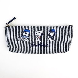 PEANUT ブラザーズ シンプルペンポーチ ブラザーズ スヌーピー 筆箱 グッズ オラフ スパイク ストライプ  (MCOR)