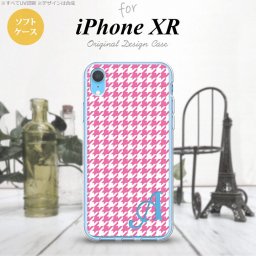 iPhoneXR iPhone XR スマホケース ソフトケース 千鳥 格子 小 ピンク 白 +アルファベット メンズ レディース nk-ipxr-tp902i