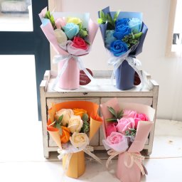 ソープフラワーの花束 優しいシャボンの香り お祝い お見舞い
