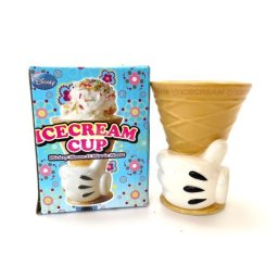 ディズニー ミッキー  アイスクリームカップ ハンド ミッキーマウス ディズニー キッチン用品 カップ イエロー