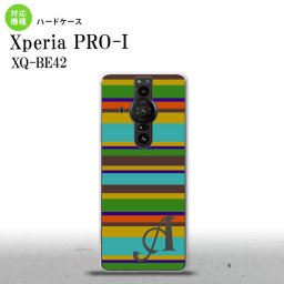 XperiaPRO-I Xperia PRO-I スマホケース 背面ケース ハードケース ボーダー ターコイズ +アルファベット 背面カバー android nk-xproi-702i