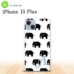 iPhone15 plus iPhone15 plus スマホケース 背面ケース ハードケース ゾウ 白 +アルファベット 2023年 9月発売 nk-i15pl-775i
