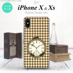 【iPhoneX】【スマホケース/スマホカバー】【アイフォンX】iPhoneX スマホケース カバー アイフォンX チェック時計 ベージュ nk-ipx-1222【メール便送料無料】