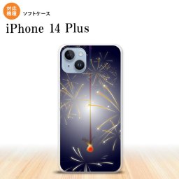 iPhone14 plsu iPhone14 plsu スマホケース 背面ケースソフトケース 花火 線香花火 紺 2022年 10月発売 nk-i14pl-tp322