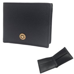 ヴェルサーチ VERSACE 二つ折り財布 DPU6737 1A10544 1B00V メドゥーサ ビギー 小銭入れ付 ブラック メンズ ヴェルサーチェ MEDUSA BIGGIE BI-FOLD WALLET
