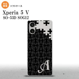 Xperia 5V Xperia 5V スマホケース 背面ケースソフトケース パズル 黒 +アルファベット 2023年 10月発売 nk-xp55-tp1201i