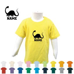 ブラキオサウルス1  名入れTシャツ/ベビー服、キッズ服、お名前、子供服、キッズウェア、こども服、入園、入学、新学期、幼稚園、保育園、小学校、、夏服【ネコポス発送可】【cf_bst】恐竜　化石　肉食　草食　雑食　海　陸