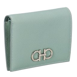 フェラガモ Ferragamo 財布 二つ折り財布 折りたたみ財布 小銭入れ付き 22D780 770020 レディース ブルーグリーン系 本革 レザー
