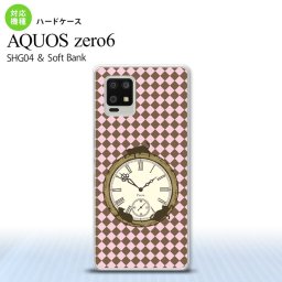 SHG04 SHG04 ZERO6 AQUOS zero6 スマホケース ハードケース 時計 チェック ピンク メンズ レディース nk-zero6-1221