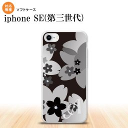 iPhoneSE 3 iPhoneSE 3 スマホケース ソフトケース 花柄 サクラ C 黒 +アルファベット メンズ レディース nk-ise3-tp061i