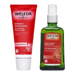 ヴェレダ ざくろ 2点セット/ ハンドクリーム 50ml  ＋  オイル 100ml ポンプ付    |  激安  WELEDA  ハンドクリーム 美容グッズ コスメ化粧品 誕生日 クリスマス ホワイトデー 結婚記念日 ウエディングギフト 母の日 送別会 バレンタインデー 女性 彼女 妻奥さん 母お母さん 
