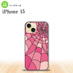 iPhone15 iPhone15 背面ケース カバー ステンドグラス風 おしゃれ 蜘蛛の巣 A ピンク ステンドグラス風 2023年 9月発売 nk-i15-sg20