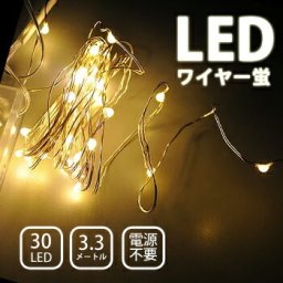 造形 イルミネーション ジュエリーライト ワイヤーライト 防水 高輝度 LED 電源不要 電池式 ワイヤー蛍 30球 【シャンパンゴールド】 (sb-wb001sgm) ハロウィン クリスマス 装飾 色々な物に巻きつけたり形を変えて楽しめる【送料無料】【有料ギフトラッピング対象品】