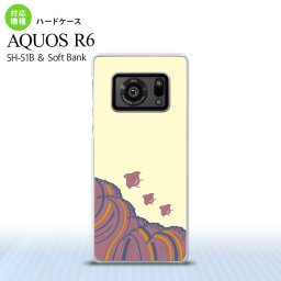 SH-51B AQUOS R6 AQUOS R6 スマホケース ハードケース 波鳥 黄 メンズ レディース nk-r6-1733