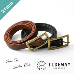 【TIDEWAY タイドウェイ】NUME BELT 21mm / ヌメ革 姫路レザー ベルト (T1993)レディース メンズ ユニセックス 正規品 本革 牛革 日本製 タンニン ナチュラル 服 新作 シンプル おしゃれ コーディネート ナチュランド 人気 30代 40代 50代 60代 母の日 クリスマス ギフト プレゼント